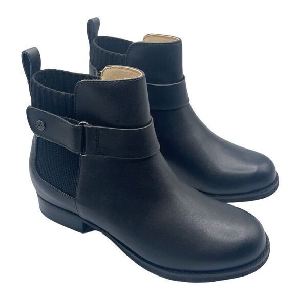 Spenco Black Park Avenue Leather Ankle Boot Women's Size‎ 6D - Picture 1 of 10